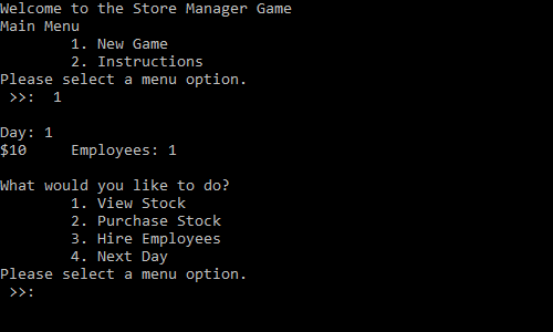 Store Manager Game